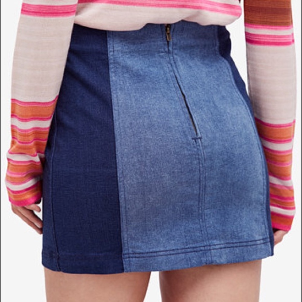 Two Tone Denim Skirt